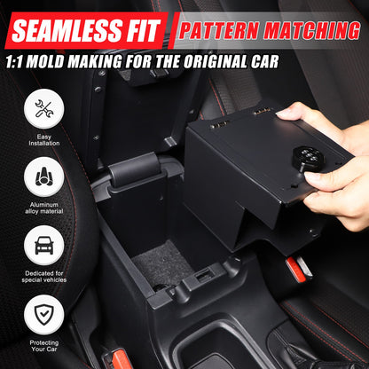 Alloy Center Console Safe GUN Storage Lock Box W/ TRAY For Subaru WRX VB 22+ US 6