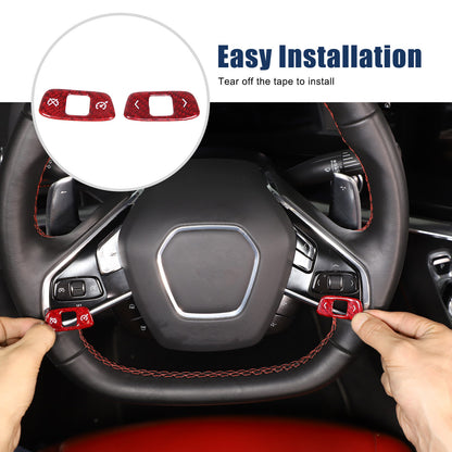 Red Real Carbon Fiber Interior Full Decor Cover Trim Kit for Corvette C8 2020-25 - Variants 21-25 43
