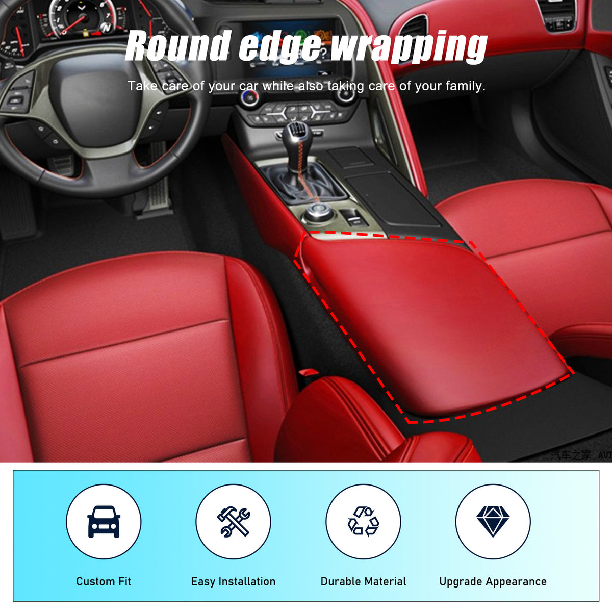 Red Real Carbon Fiber Interior Center Full Trim Set Kit For Corvette C7 2014-19 - Variants 1-5 14