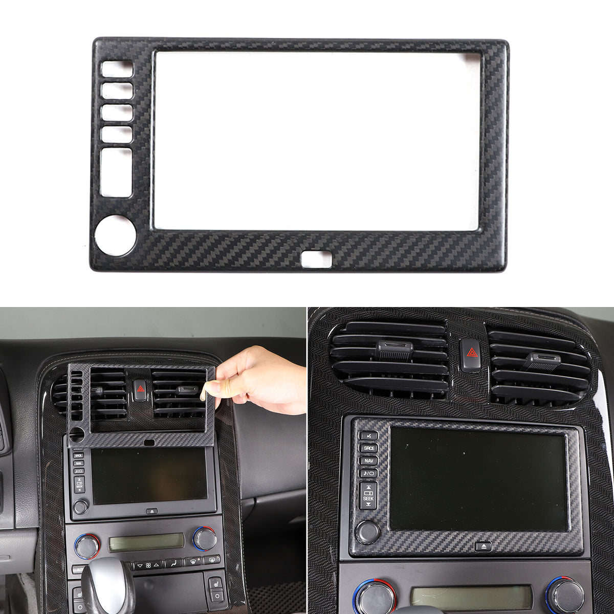 Matte Carbon Fiber Center Navigation Screen Trim Cover For Corvette C6 2005-13 22