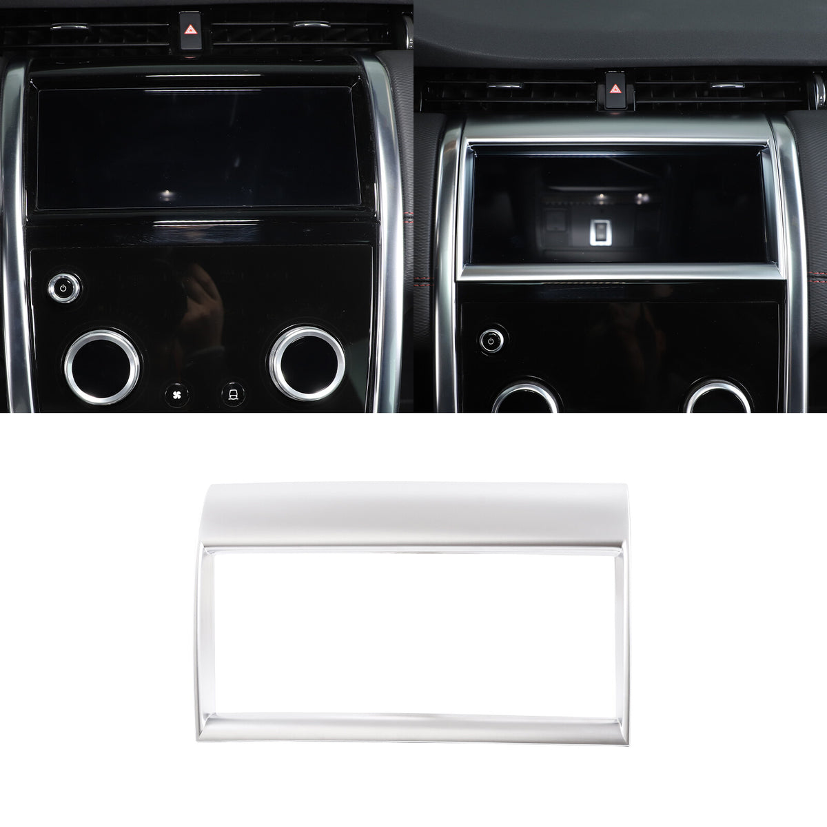Silver Console Navigation Screen Trim Cover For Land Rover Discovery Sport 20-22 11