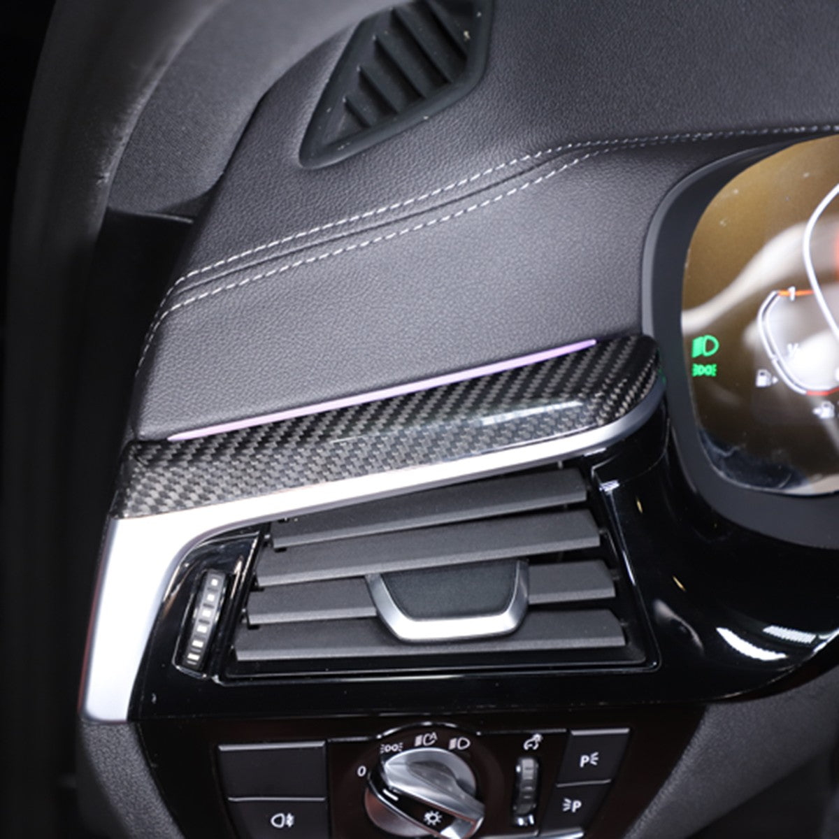 Real Carbon Fiber Center Left Air Vent Upper Trim For BMW 5 6 G30/G38/G32 US 14