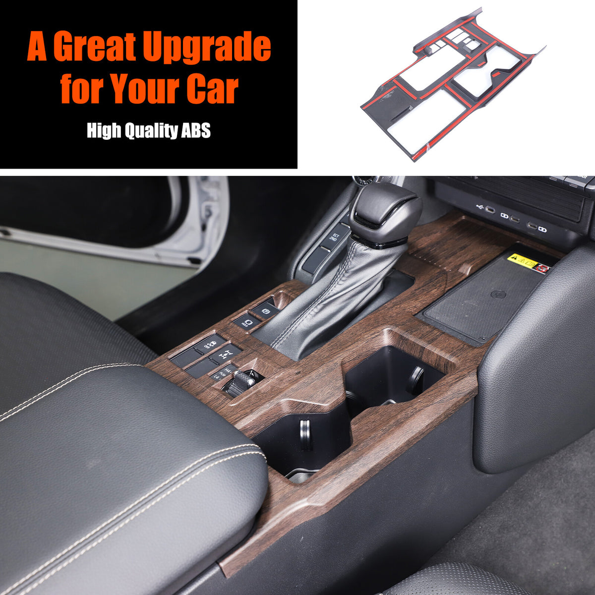 Grain Center Console Gear Shift Panel Trim For Toyota Land Cruiser LC250 24+ 2