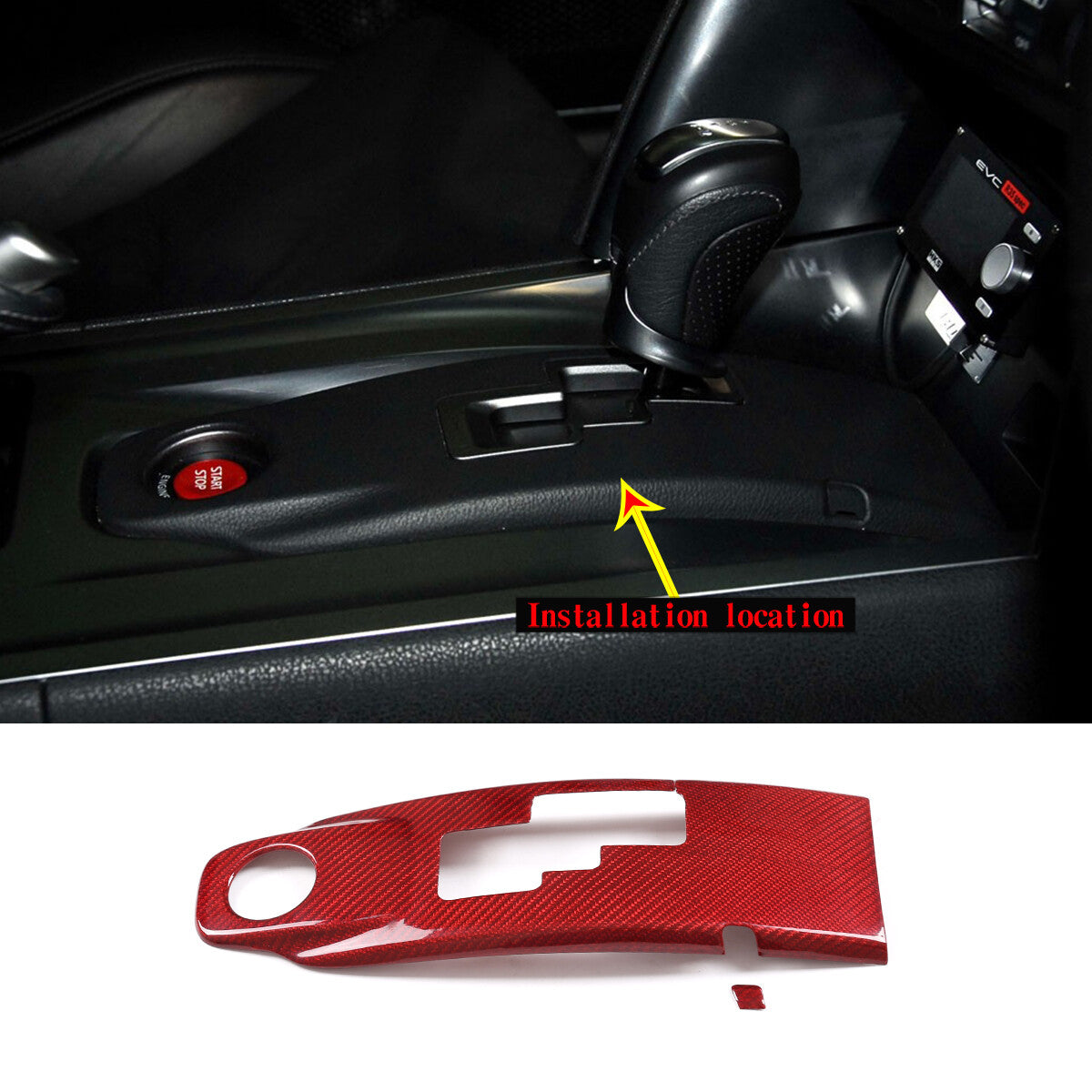 Red Real Carbon Fiber Interior Center Trim Cover Kit For Nissan GTR R35 2008-16 11