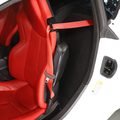 Real Dry Carbon Fiber Seat Side Cover Trim For Corvette C8 2020+ 12