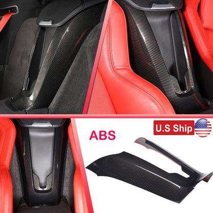 2pcs Carbon ABS Waterfall Wireless Charger Cover For Corvette C8 Convertible 2