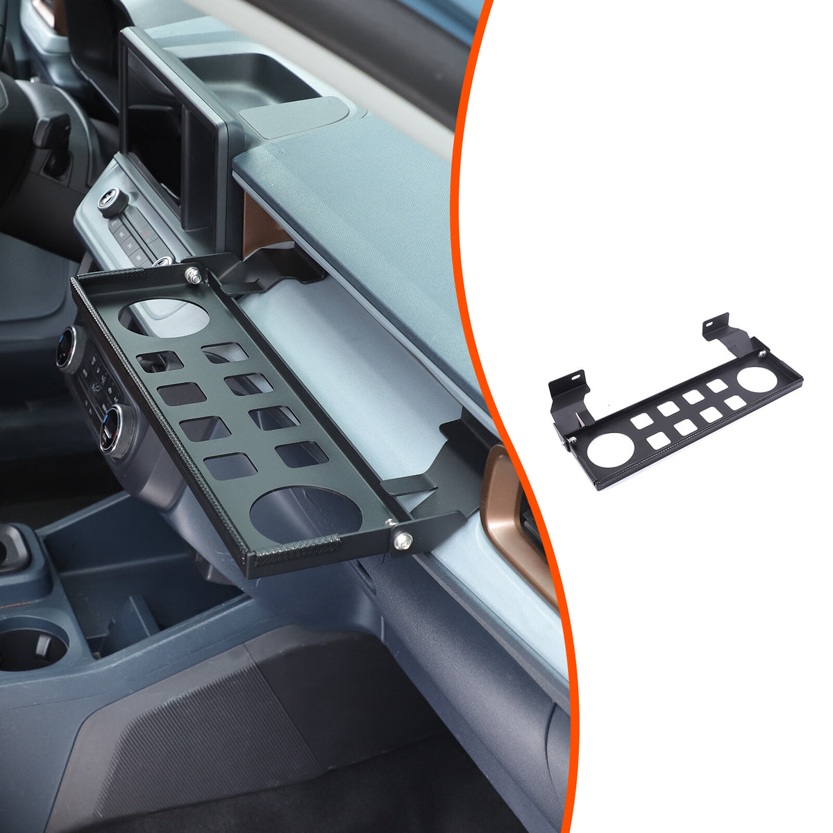 Aluminum Multi-functional Passenger Side Storage Rack For Ford Maverick 2022+ 20