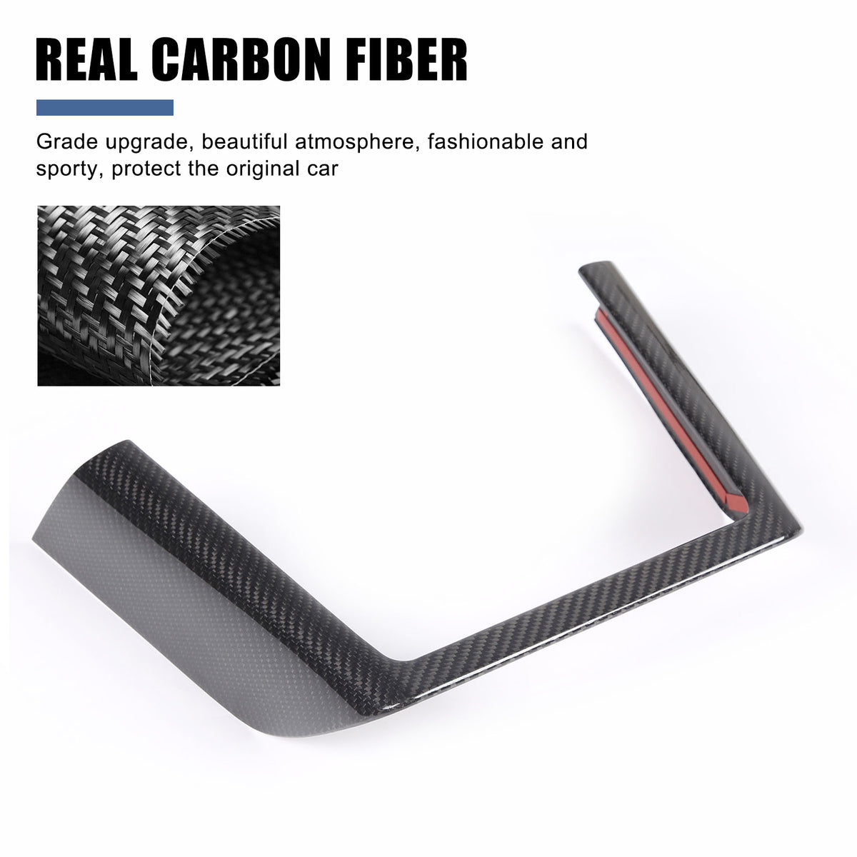 Real Carbon Fiber Console Wireless Charge Panel Frame Trim For Tesla Model S 23+ 12