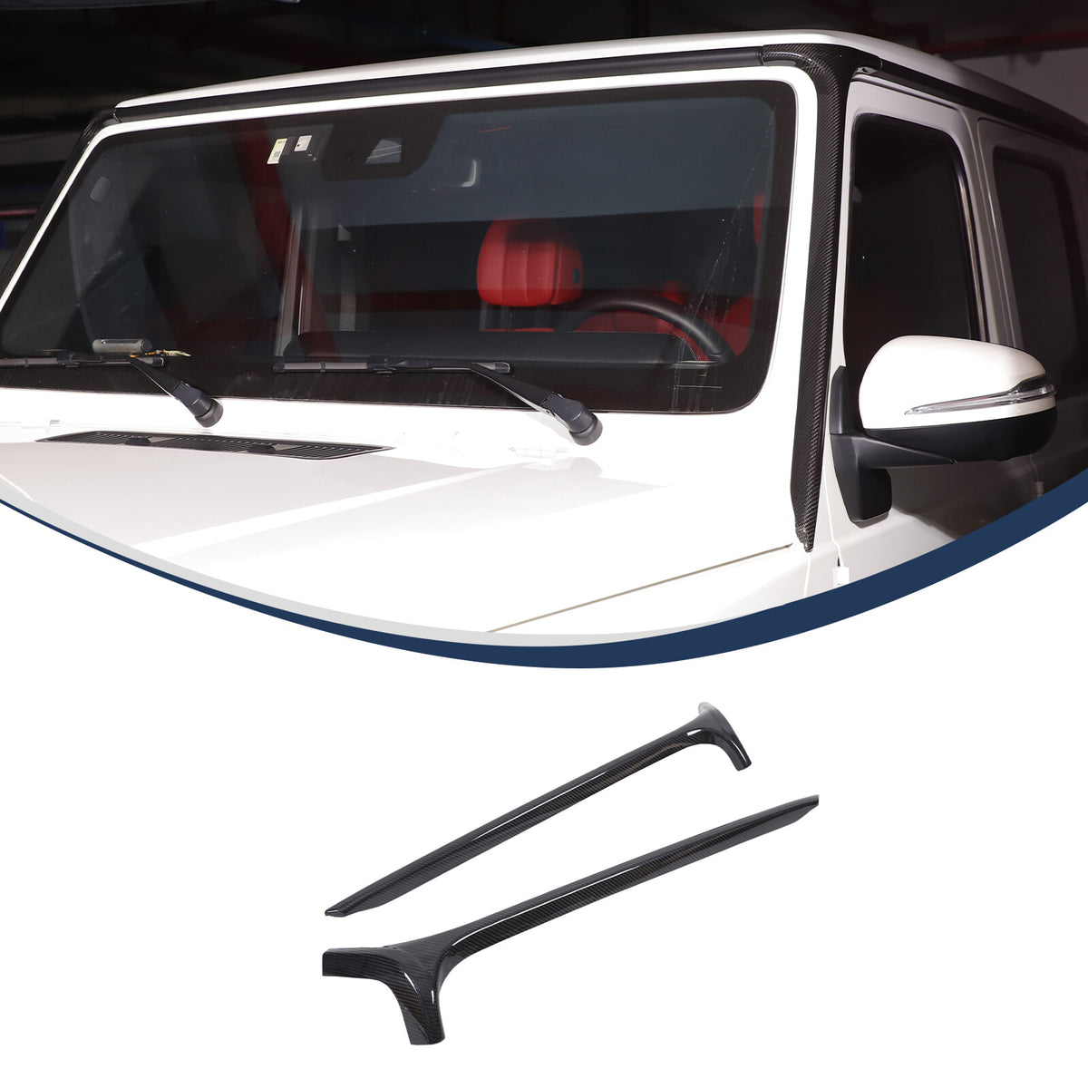 Real Carbon Fiber Window Triangle A-Pillar Cover For Benz W463 G550 G63 19-23 3