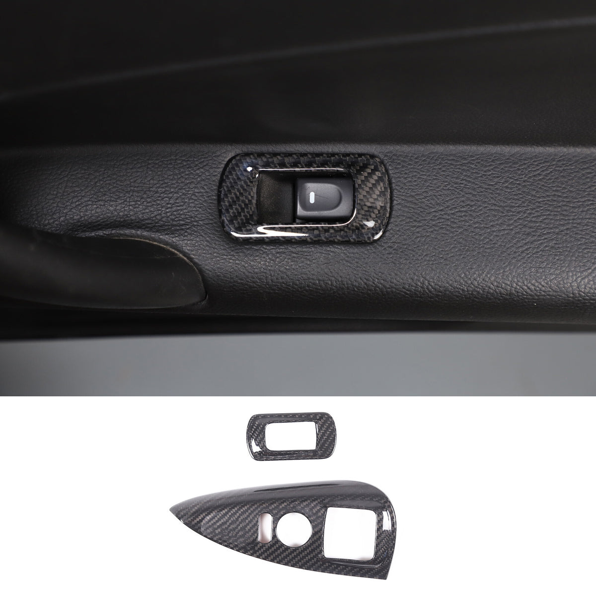 Real Carbon Fiber Door Armrest Window Lift Trim Cover For C6 Corvette 2005-2013 4