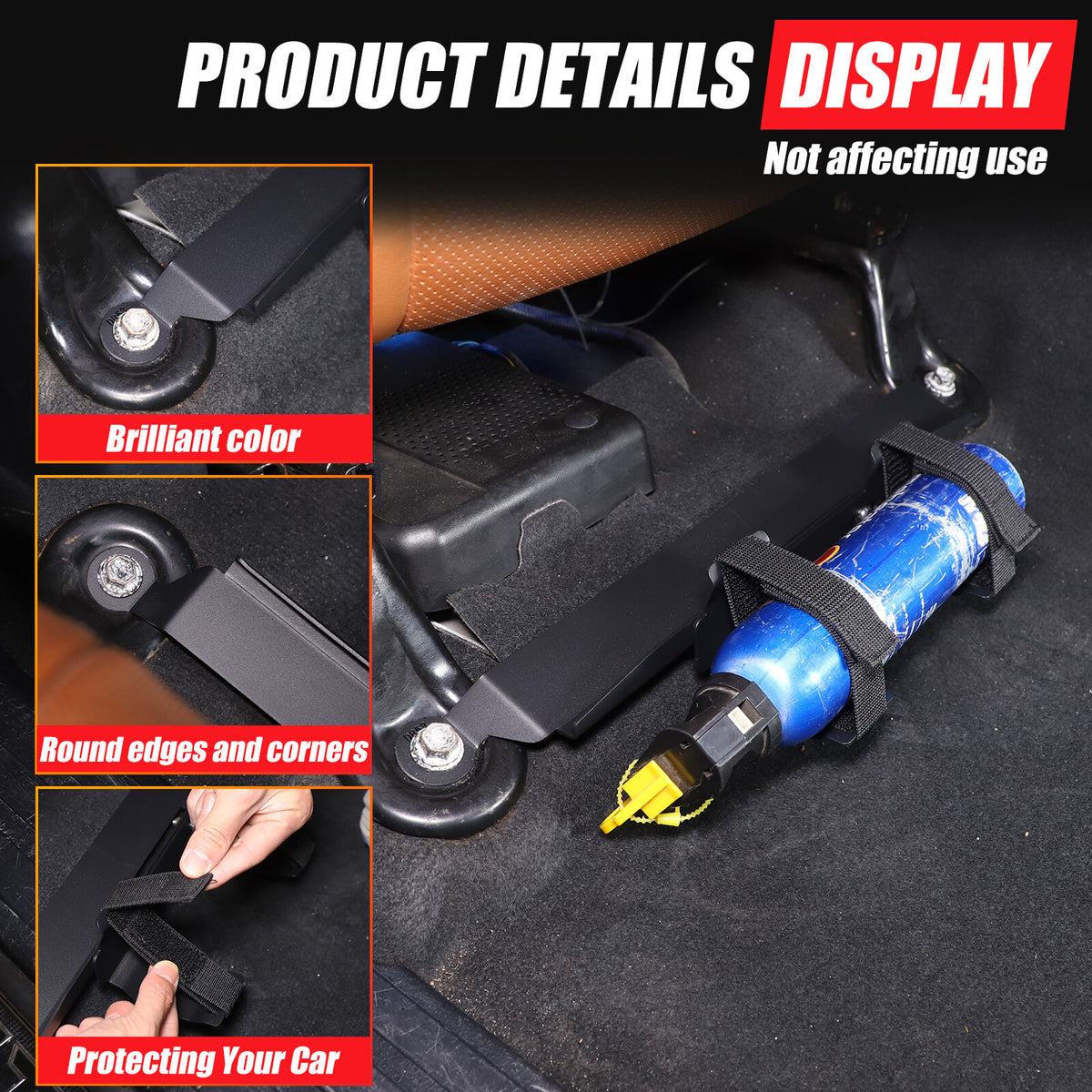 Black Aluminum Passenger Seat Fire Extinguisher Bracket For Toyota Tundra 07-21 15