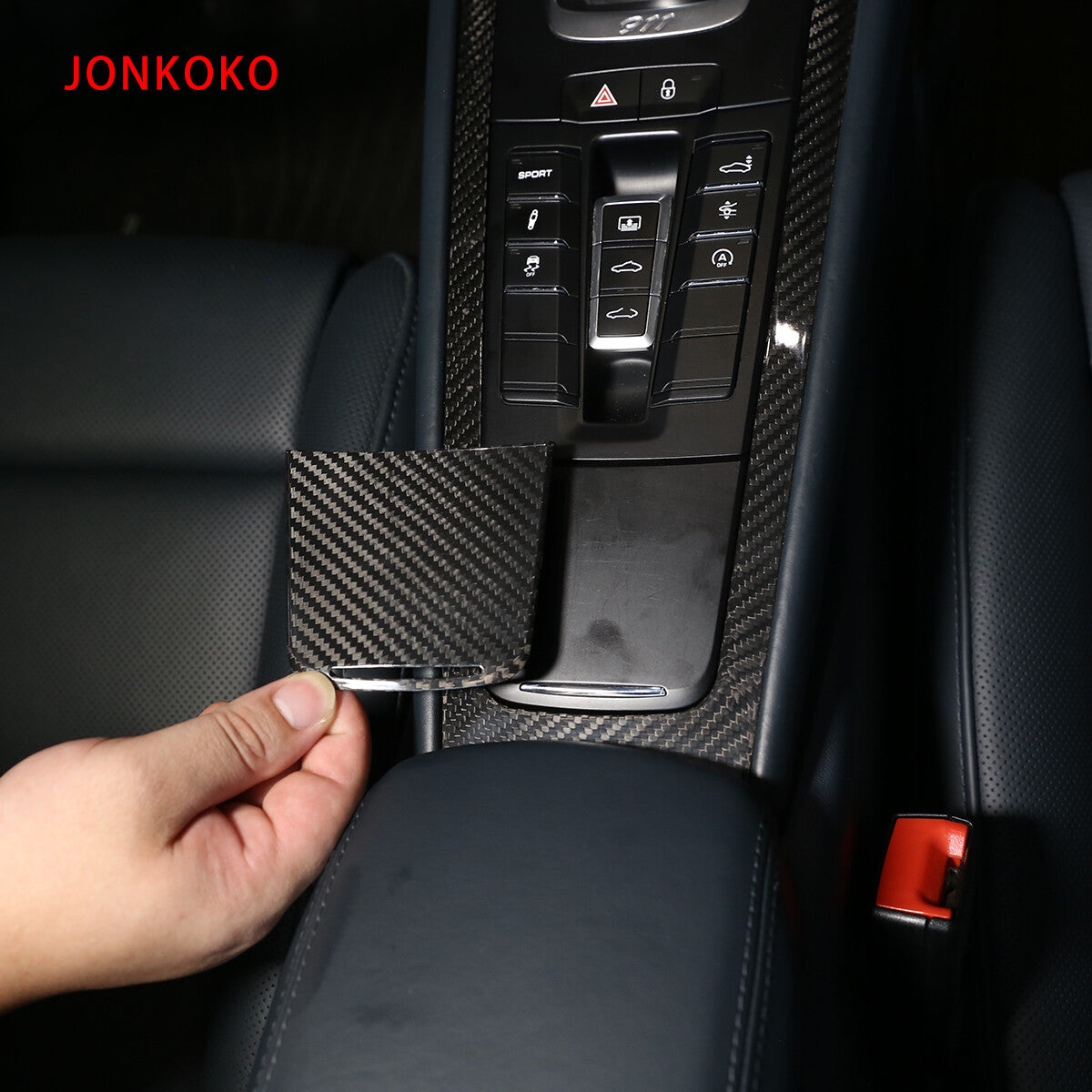 Real Carbon Fiber Center Console Gear Panel Trim Set for Porsche 718 911 12-18 4