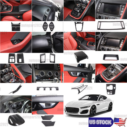 ABS Carbon Fiber Interior Full Set Cover Trim Kit For Jaguar F-type X152 2013-25 - Styles 11-15 47