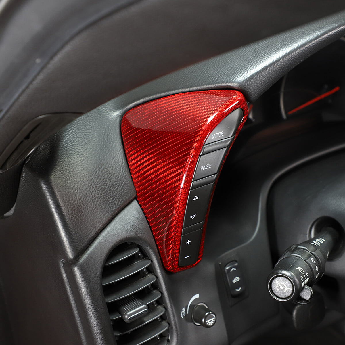 Red Carbon Fiber Dashboard Speedometer Side Cover Trim For Corvette C6 2005-13 11