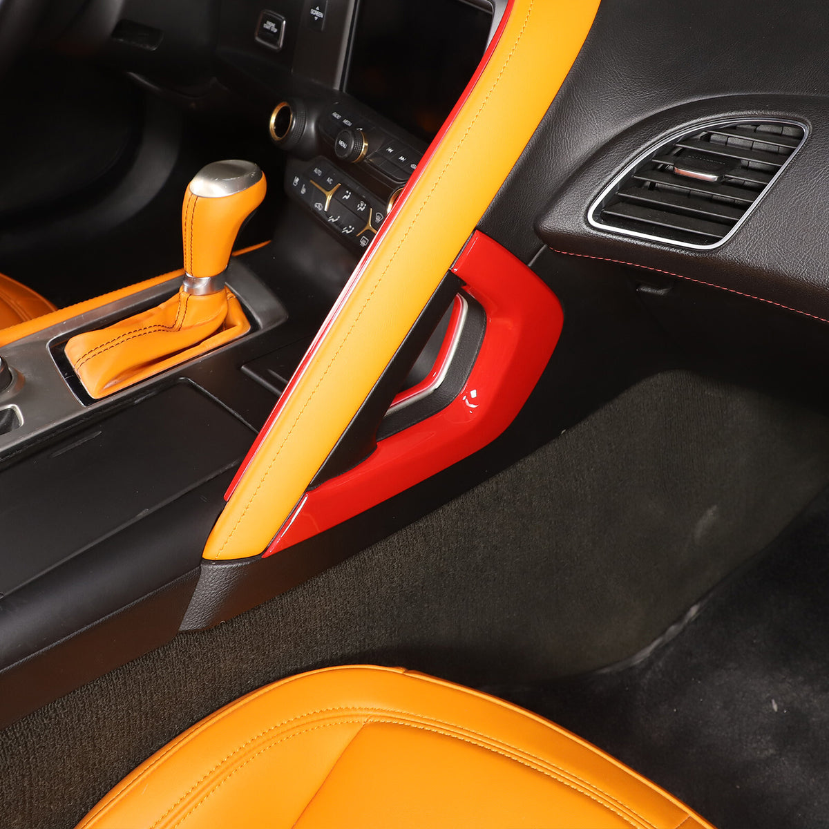 Sports Red ABS Interior Decoration Cover Trim Kit For Corvette C7 2014-19 - Styles 6-10 22