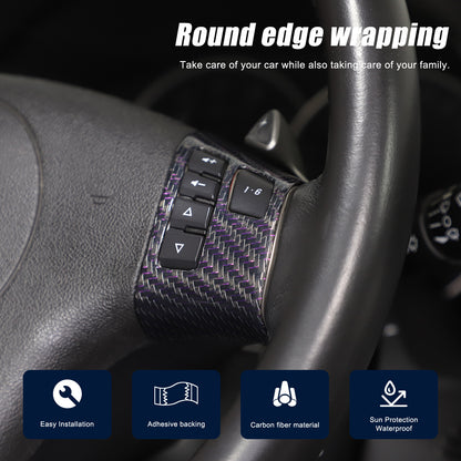 Real Carbon Fiber Steering Wheel Button Cover Trim For Corvette C6 2005-2013 11