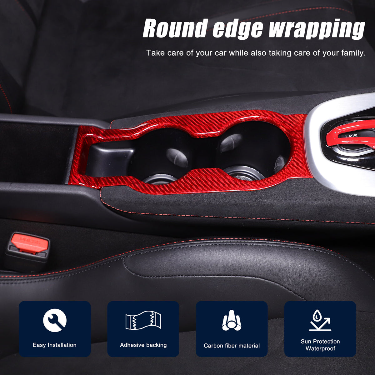 Red Real Carbon Fiber Interior Exterior Conosle Trim Cover For Lotus EMIRA 21-25 123