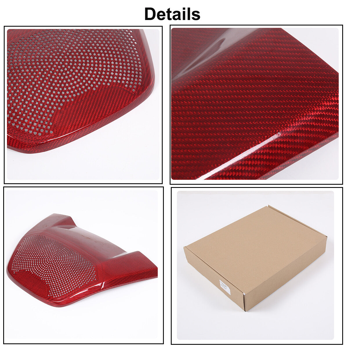 Red Real Carbon Rear Speaker Cover Trim For Corvette C8 Coupe Z06 Z51 1LT 20-26 3