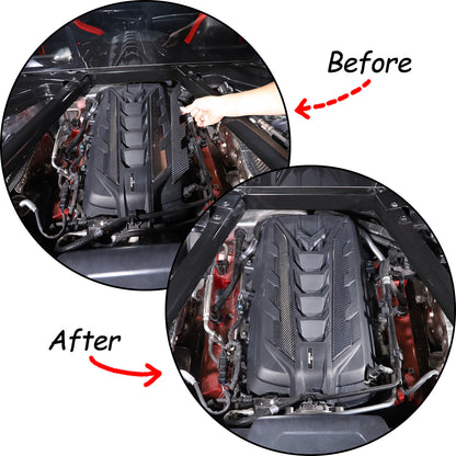 Real Carbon Fiber Engine Bay Tank Panel Cover Frame Trim For Corvette C8 2020-26 - Styles 6-10 6
