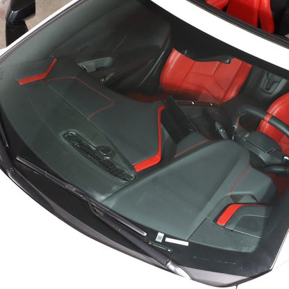 ABS Red Console Side Dashboard Trim Strips For Corvette C8 Stingray 2020-25 13