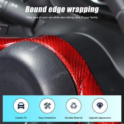 Red Real Carbon Fiber Steering Wheel Button Trim For Mazda MX-5 Miata 2016-2025 6