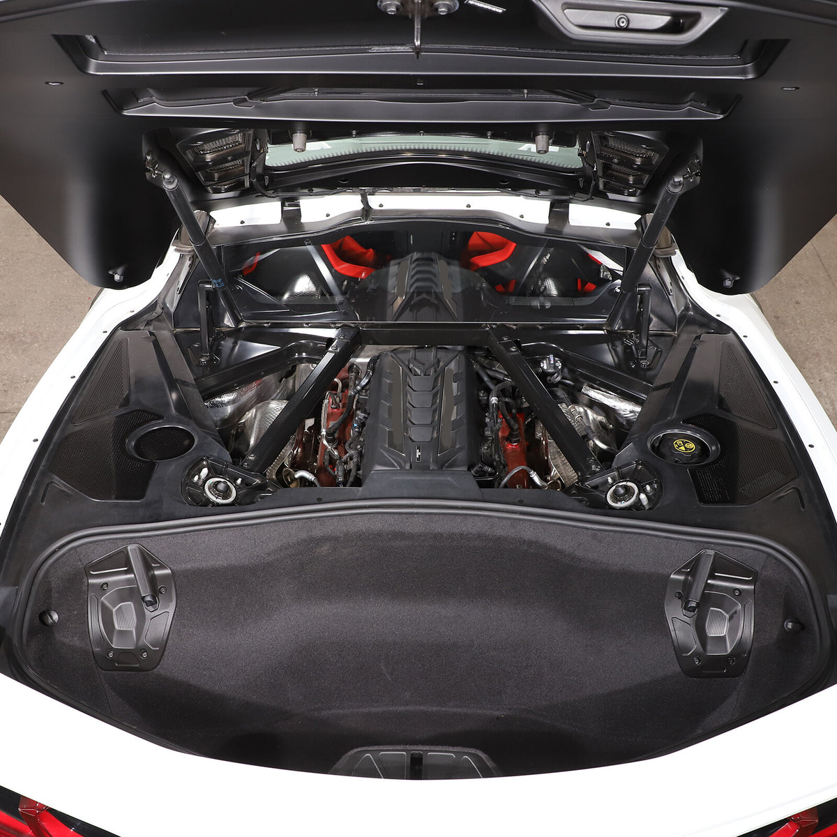 Engine Bay Side Black Stainless Cover Plate Net For 20-26 Coupe Corvette C8 8