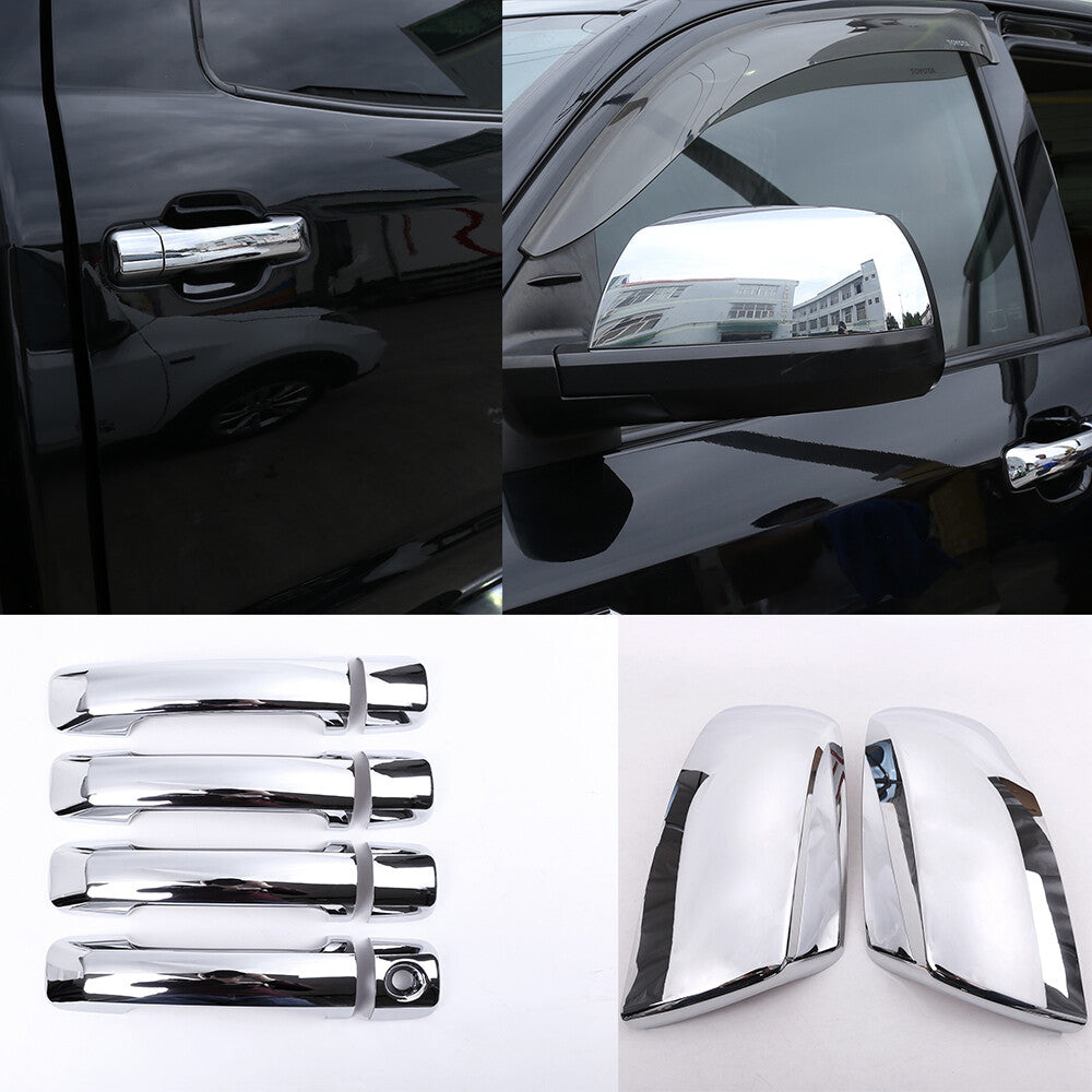 Chrome Side Door Handle Rearview Mirror Cover Trim For Toyota Tundra 2007-2021 1