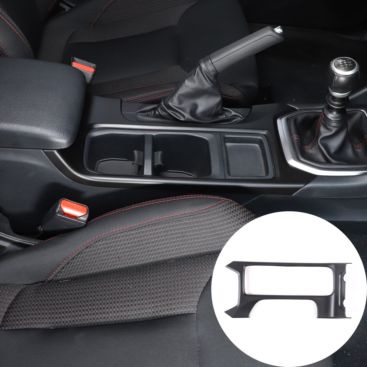 Matte Black Center Console Gear Shift Cup Holder Trim for Subaru WRX VB MT 22-24 14