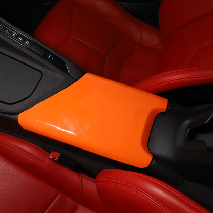 Orange ABS Center Console Armrest Box Panel Cover For Corvette C8 2020-2026 2