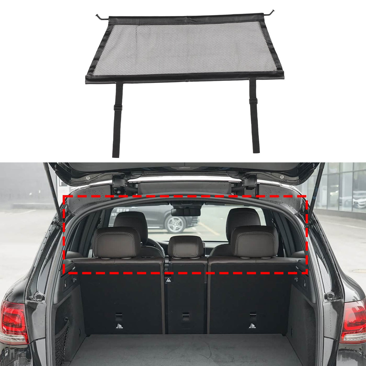 Rear Trunk Cargo Organizer Isolation Cargo Net For Benz GLC X253 2016-2022 2