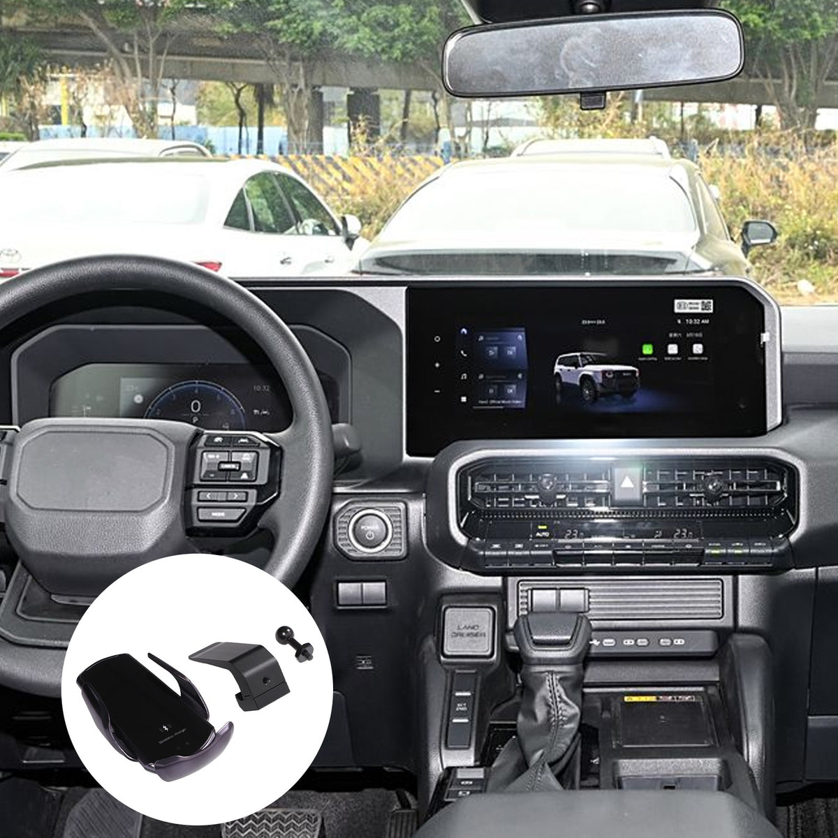 Wireless Navigation Screen Phone Mount Holder For Toyota LC250 Prado 2024+ 9