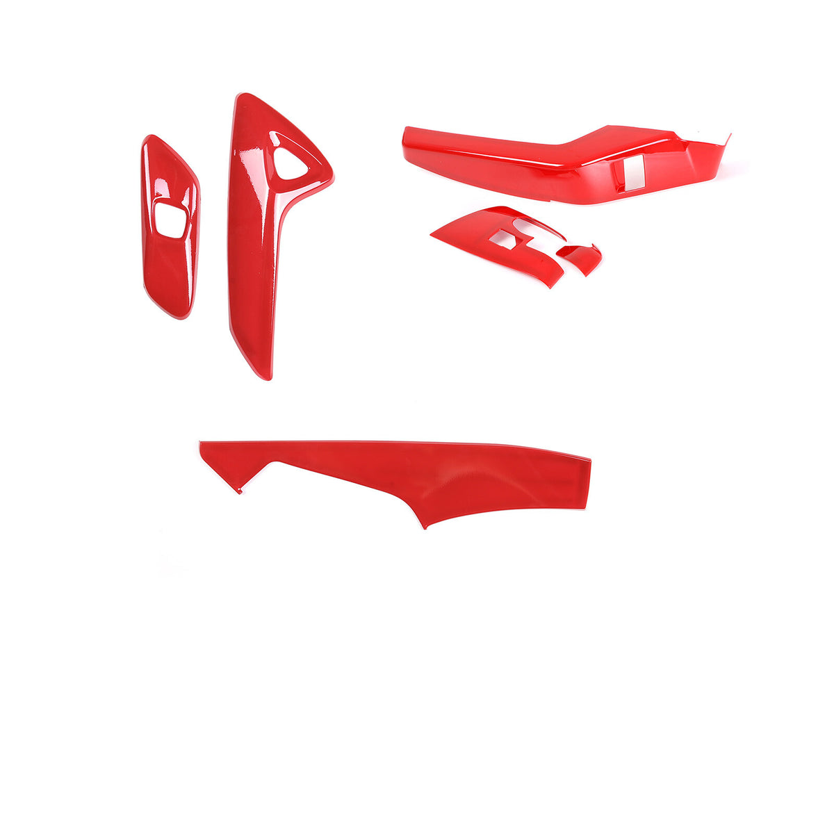Red Interior Window Lift Door Handle Cover Trim Kit For Corvette C7 14-19 2
