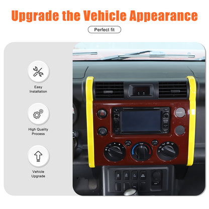 Yellow ABS Interior Center Console Trim Cover for Toyota FJ Cruiser 2007-2021 41