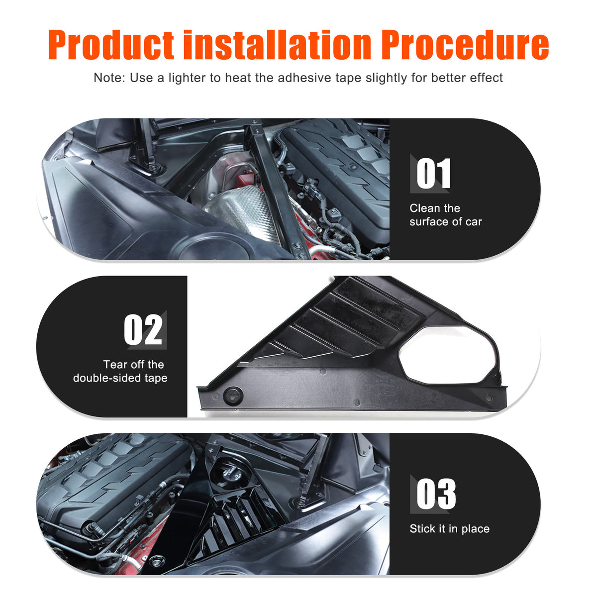 Glossy Black ABS Engine Bay Panel Plate Cover Guard For Corvette C8 Z06 2020-26 14