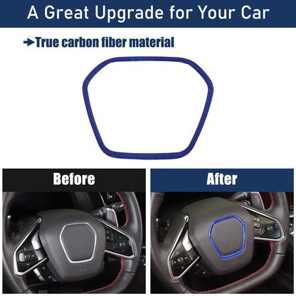 Blue Real Carbon Fiber Full Interior Set Decor Trim Kit for Corvette C8 20-25 - Variants 21-25 18