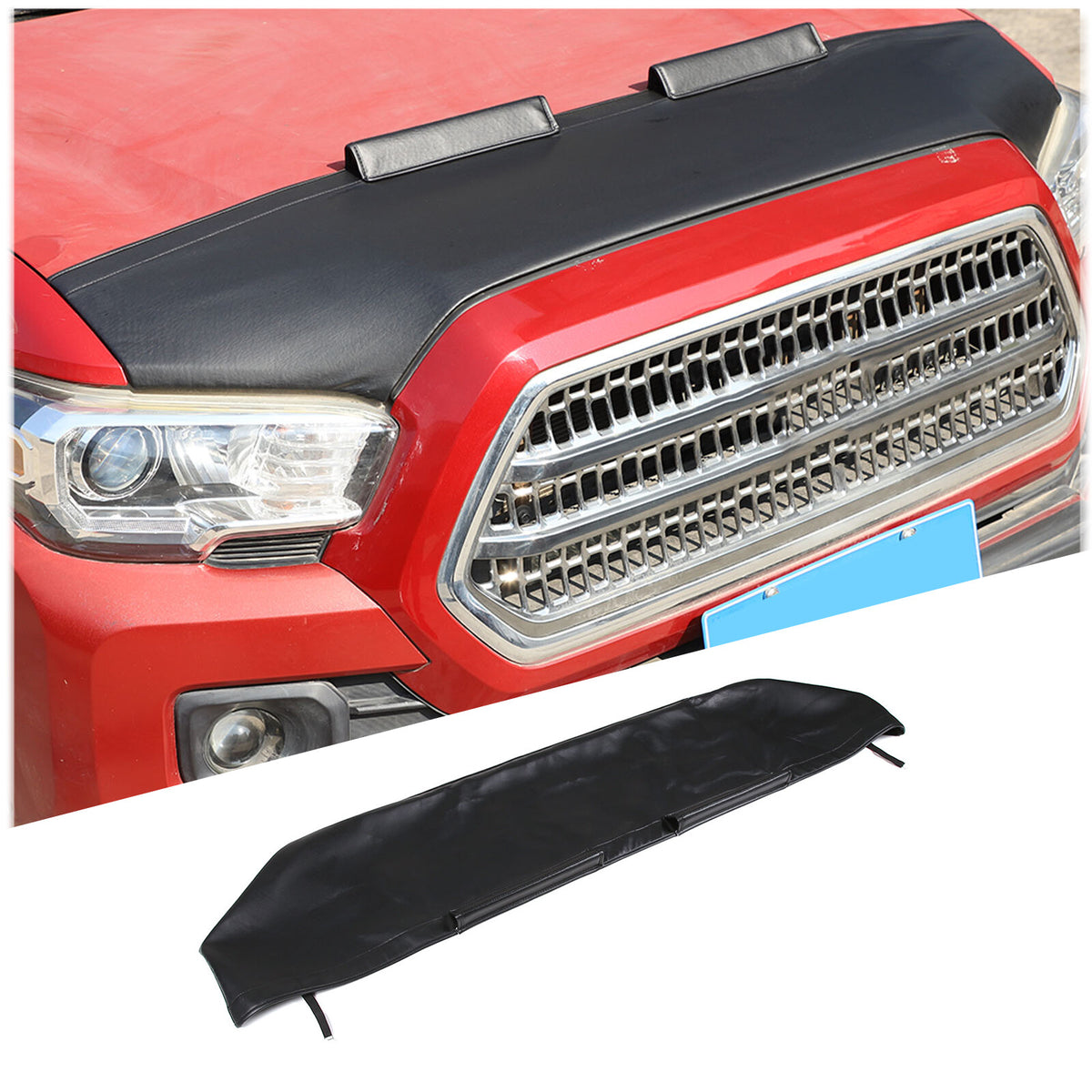 Black Car Bonnet Hood Bra Protector Mask Cover For Toyota Tacoma 2016-23 2