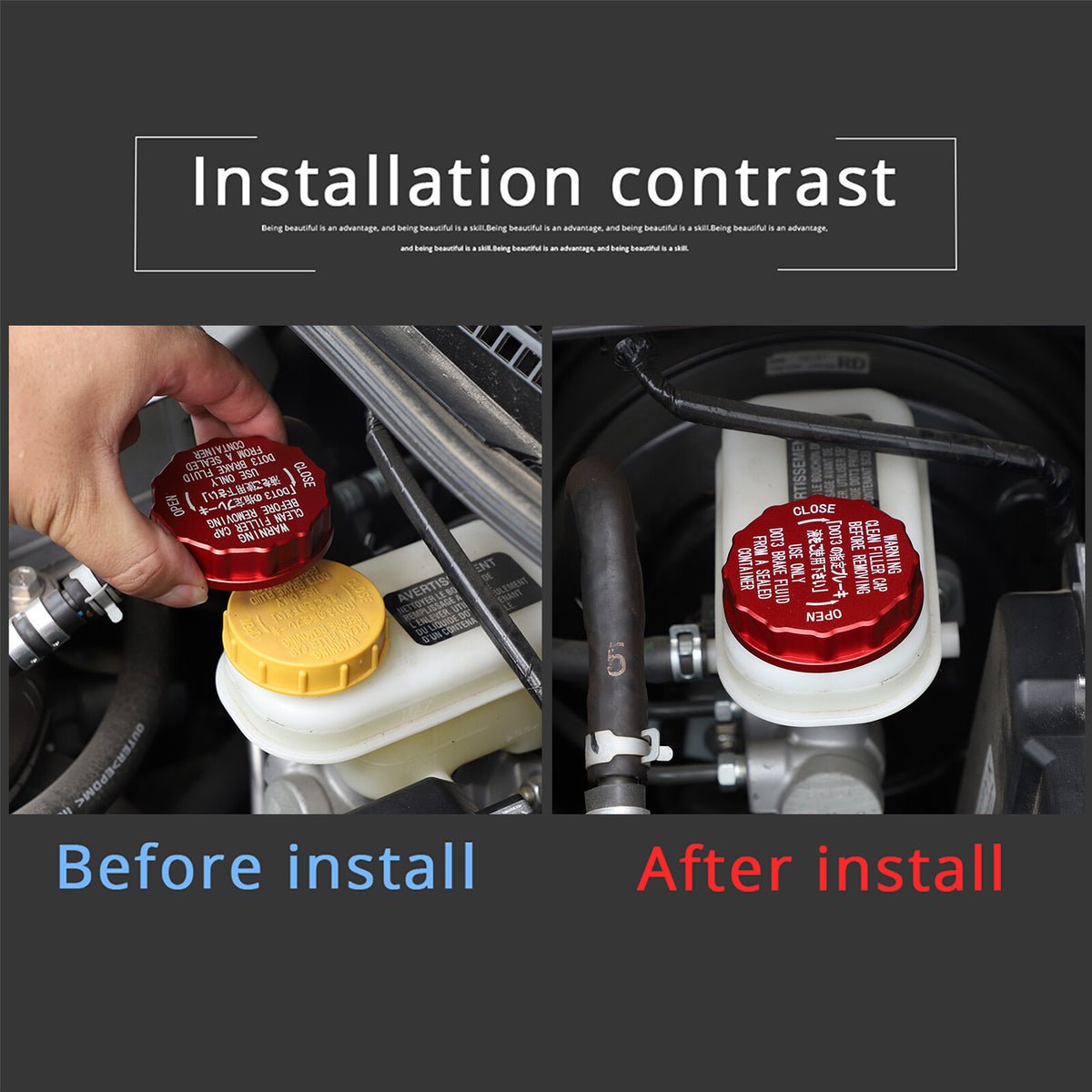 5PCS Red Alloy Engine Cabin Fluid Switch Trim Cover For Subaru WRX 2022-2023 10