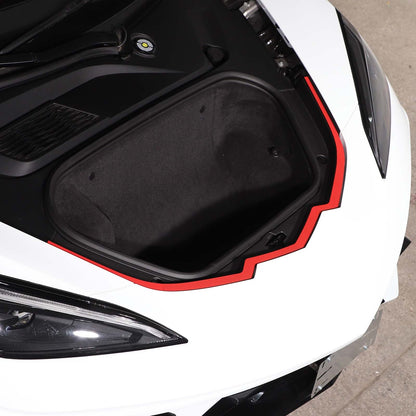 Red Front Trunk Bezel Gloss Stainless Plate Fit For Corvette C8 2020-2026 1