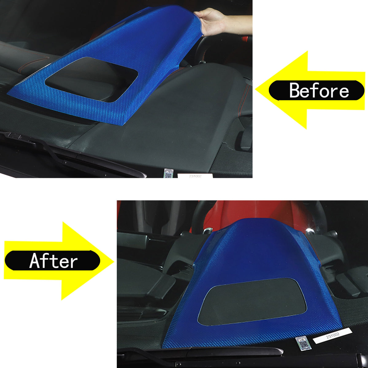 Blue Real Carbon Fiber Full Interior Set Decor Trim Kit for Corvette C8 20-25 - Variants 1-5 53