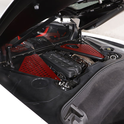 Red Alloy Car Engine Bay Trim Interior Cover For Corvette C8 Z06 Z51 2020-2026 19