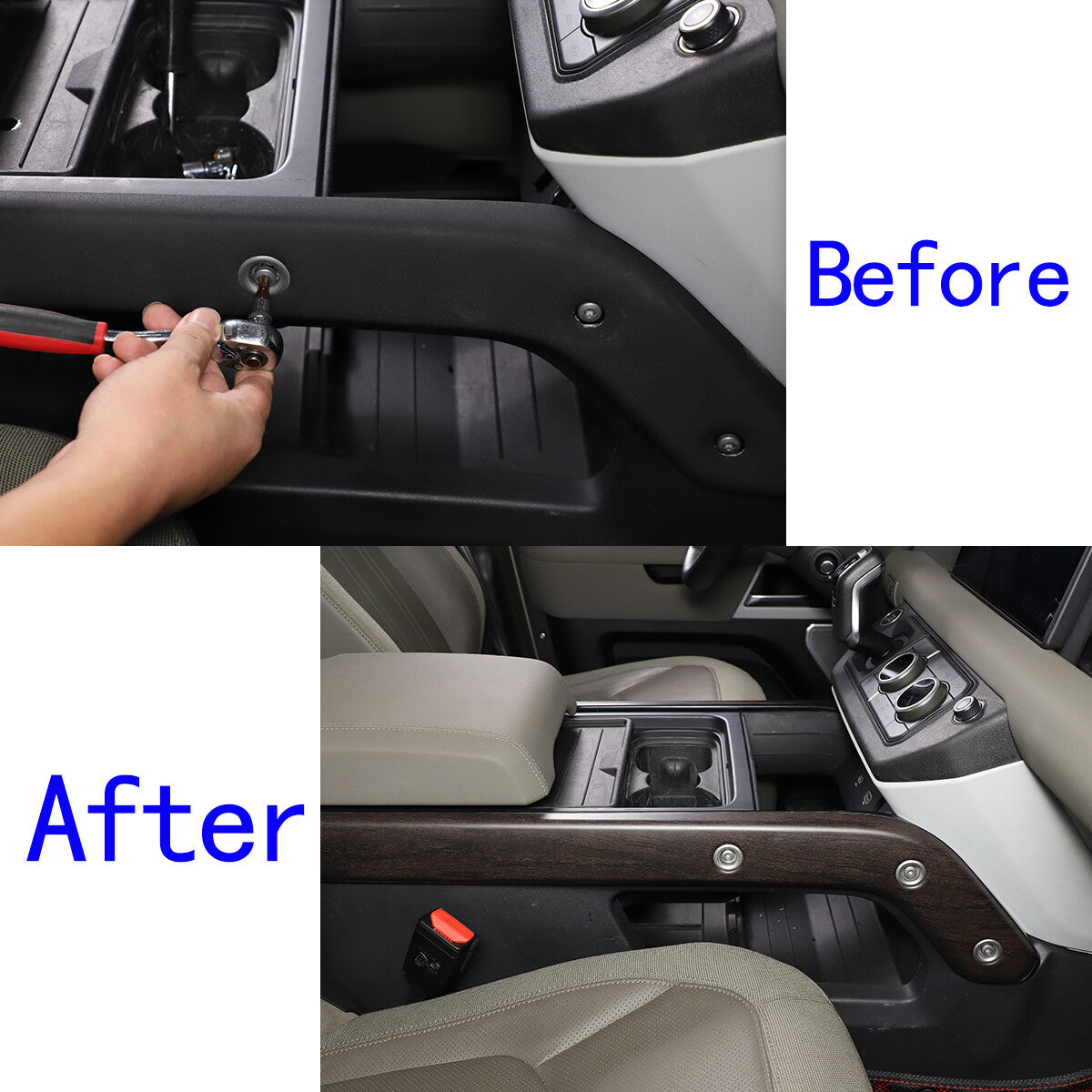 Center Console Trim Kit For Land Rover Defender L663 2020+ US 14