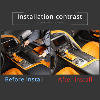 Real Carbon Fiber Center Console Panel Armrest Trim Cover For Corvette C7 14-19 12