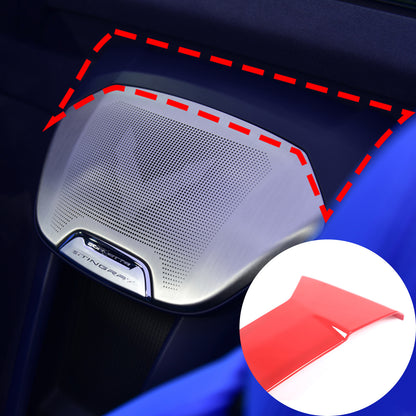 2pcs Red ABS Waterfall Wireless Charger Cover For Corvette C8 Convertible 16