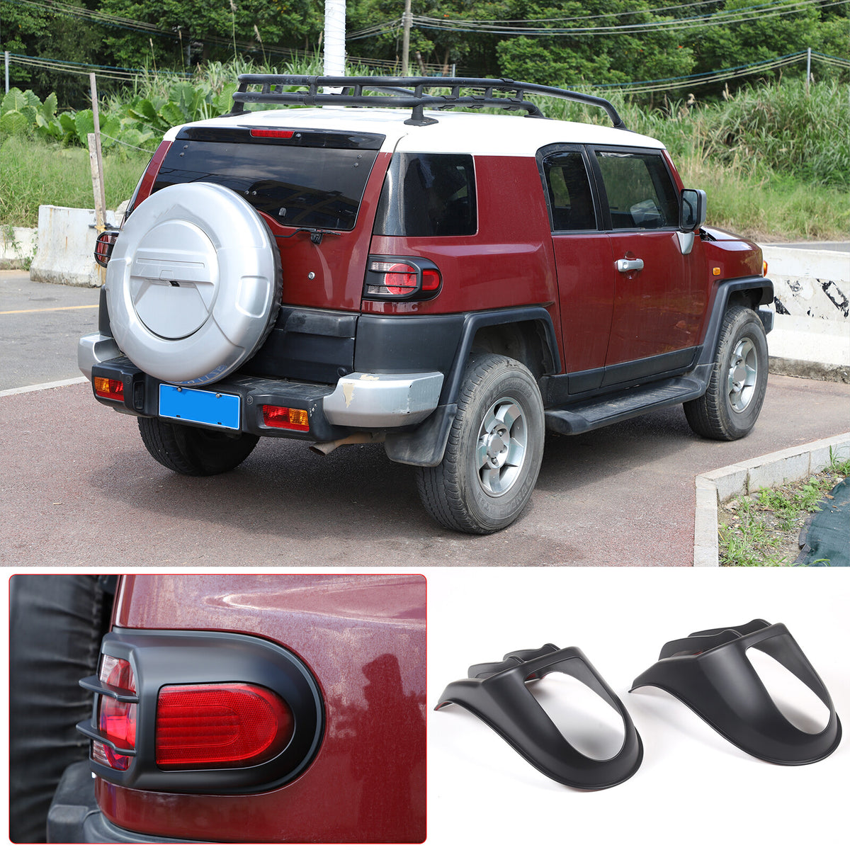 Matte Black ABS Full Exterior Cover Trim Set For Toyota FJ Cruiser 2007-2021 3