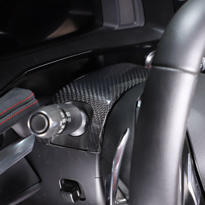 Dry Real Carbon fiber Steering Wheel Base Cover Set For Corvette C8 Z06 2020-26 7