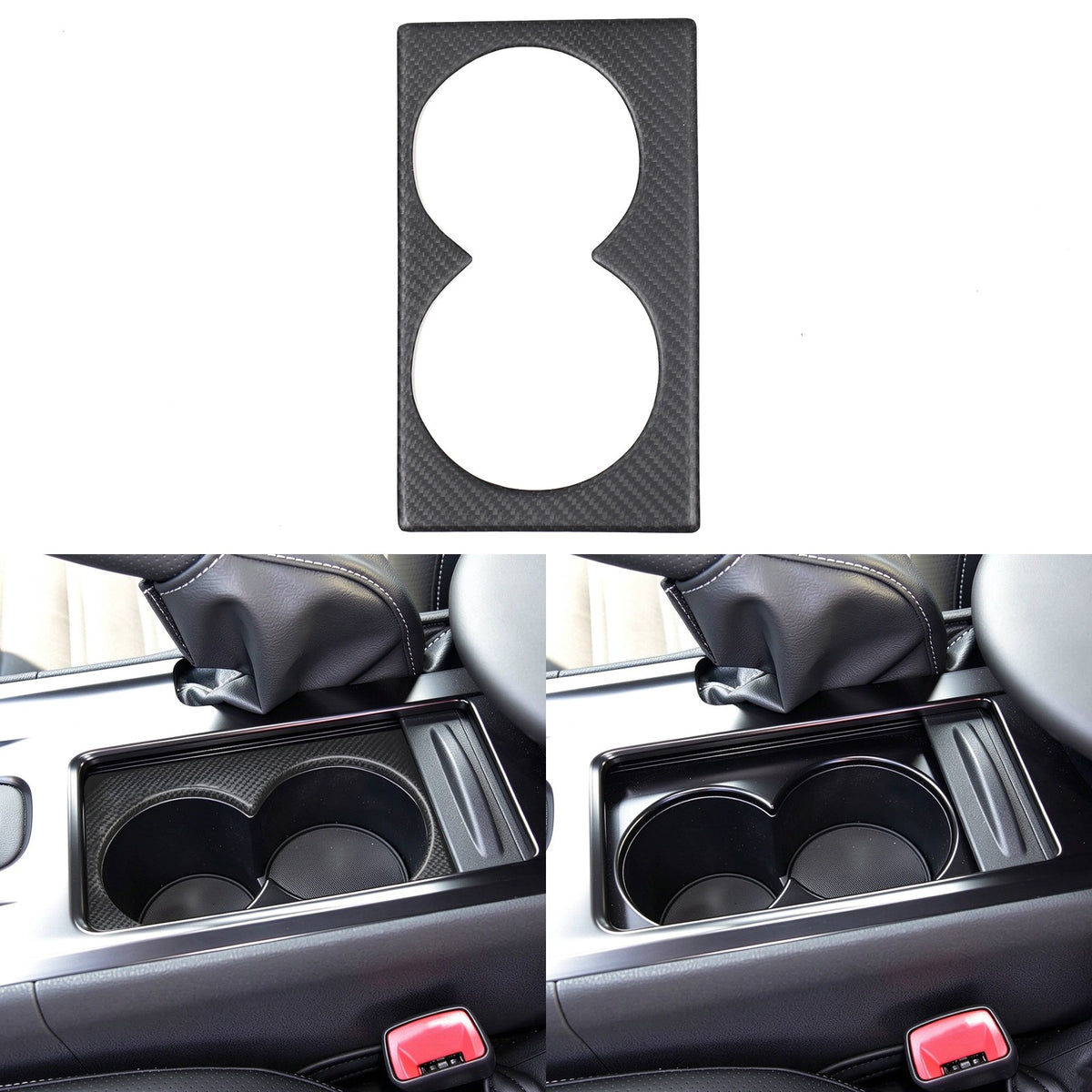 Matte Dry Real Carbon Fiber Center Cup Holder Trim For Nissan GTR R35 08-16 10