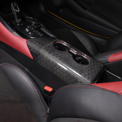 Real Carbon Fiber Center Armrest Box Panel Trim Cover For Toyota Supra A90 19-24 2
