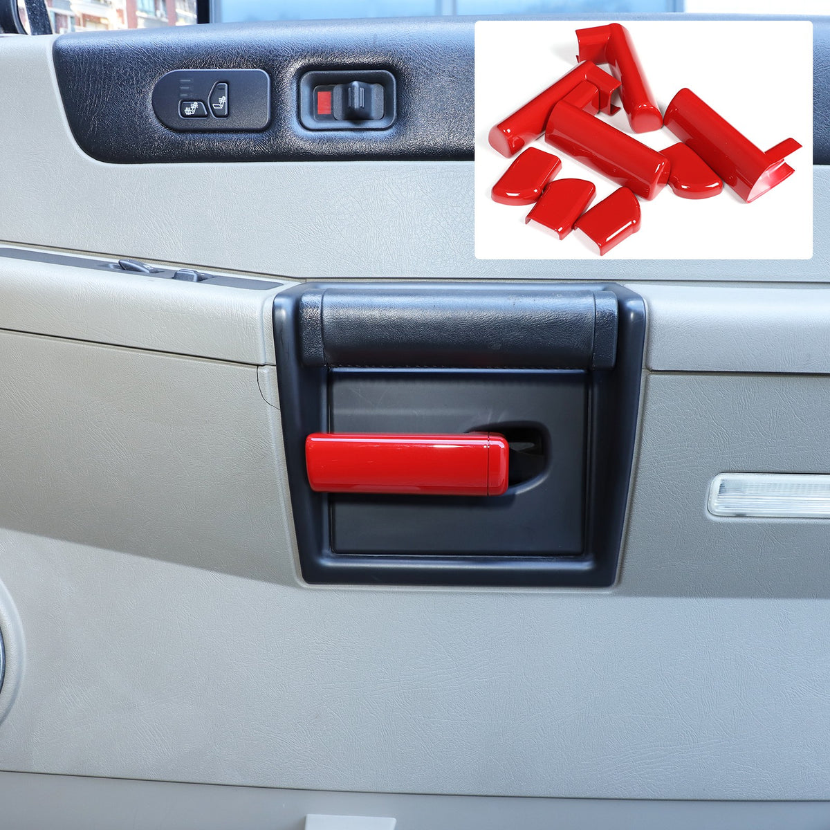 Sport Red ABS Inner Interior Door Handle Cover Trim For Hummer H2 2003-2007 US 10
