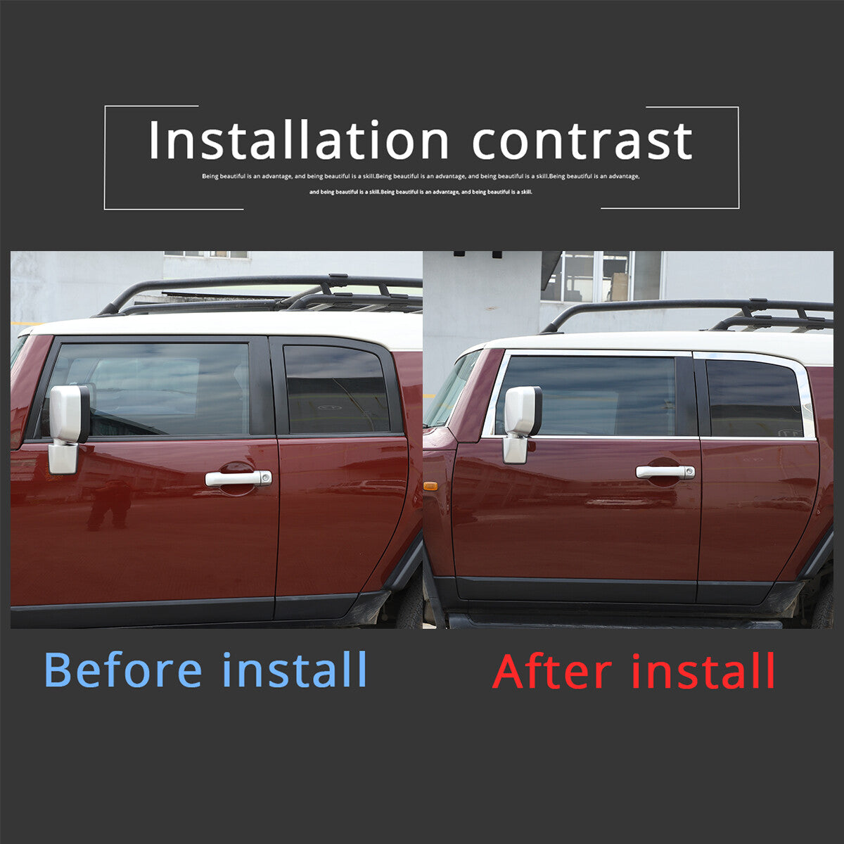 For Toyota FJ Cruiser 07-21 Silver Steel Lower Window Strip Sill Molding Trim US 11