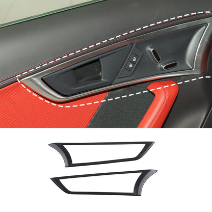 Matte Black Inner Door Handle Frame Cover Trim Fit For 2013-24 Jaguar F-TYPE US 12